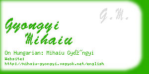 gyongyi mihaiu business card